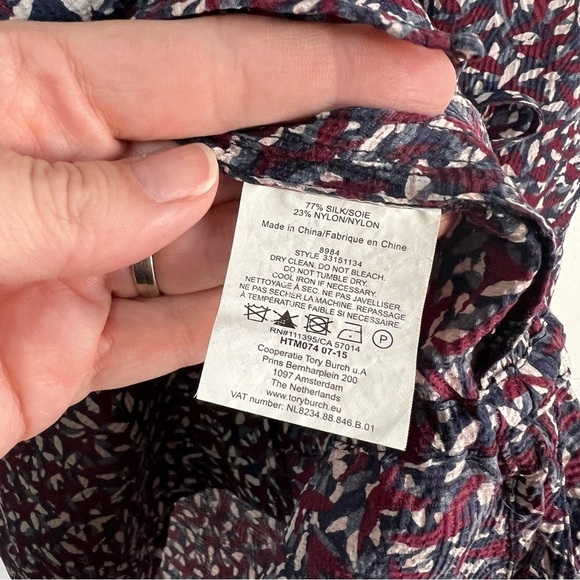 Tory Burch Cloque Drop Waist Silk Blend Tunic Top - Picture 14 of 14